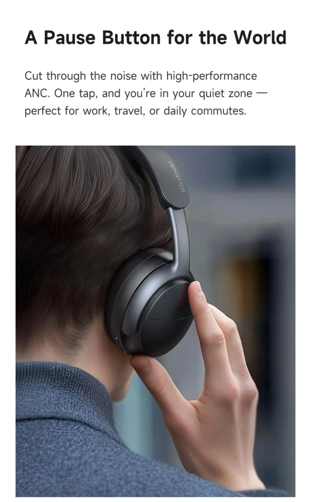 Mcdodo T02 Superior Active Noise Cancelling Overhead Earphone with Type-C Audio Port (HP-1420)