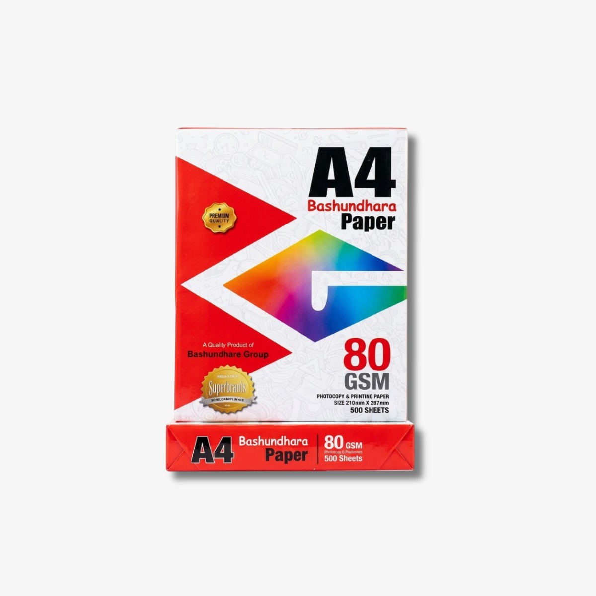 Bashundhara 80 GSM A4 Offset Paper 1 Rim 500 Sheets
