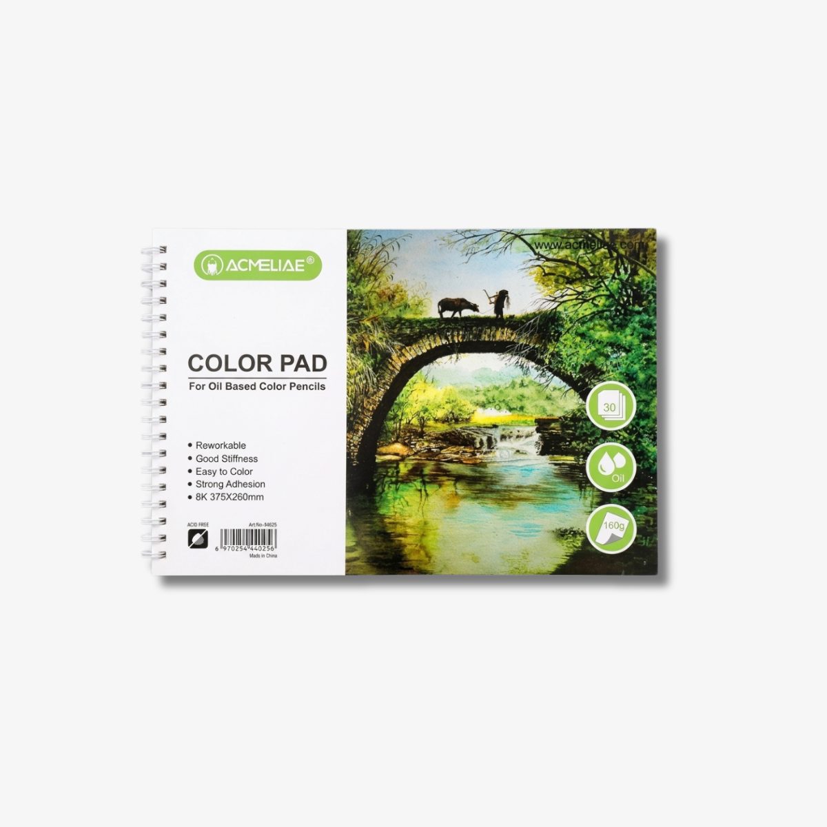Acmeliae Color Pad 8K for Oil Based Color Pencil
