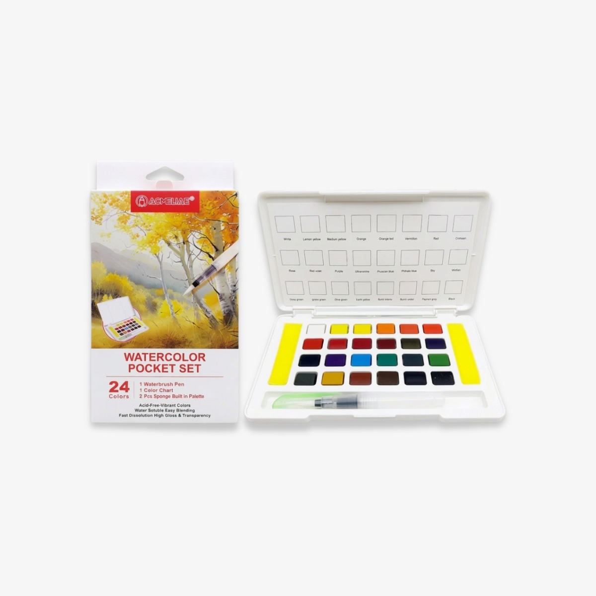 Acmeliae Watercolor Pocket Set (24 Colors)