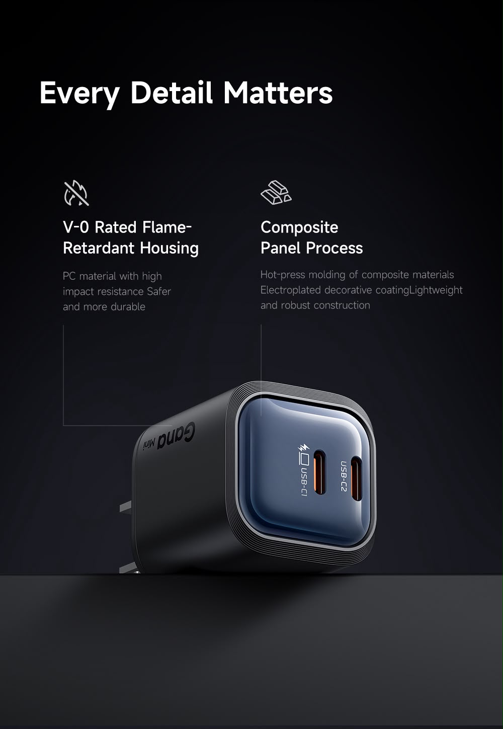 Mcdodo Gana Mini 45W 1 Pc Ultimate Mini Gan Charger with Dual USB-C Ports CH-1020