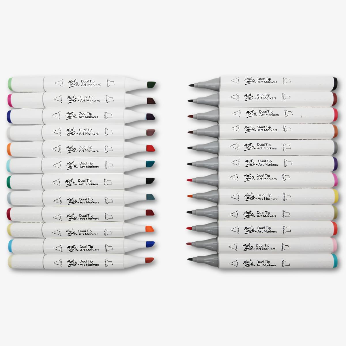 Mont Marte Dual Tip Art Marker Set Premium 24 Pcs MMPM0018