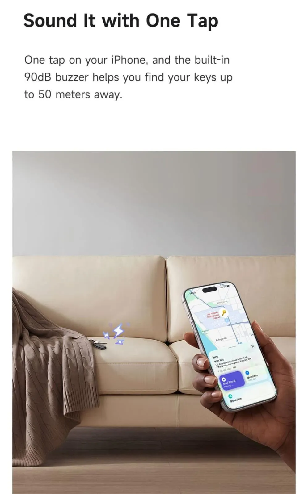 Mcdodo Napa Pro Portable Keyring Find My Locator (AT-3841)  Protect Your Bag/Keys with Apple Find My App with 12 Month Official Waranty