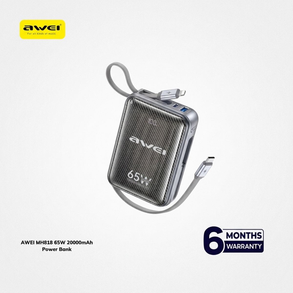 AWEI 65W 20000mAh Power Bank MH818