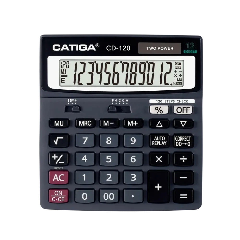 CATIGA CD-120 Eclectronic Calculator 1 Pc Two Power with 2 Years Warranty