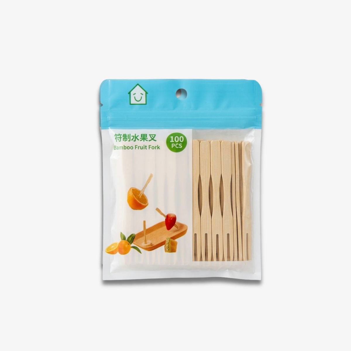 Bamboo Fruit Fork 1 Pack 100 Pcs
