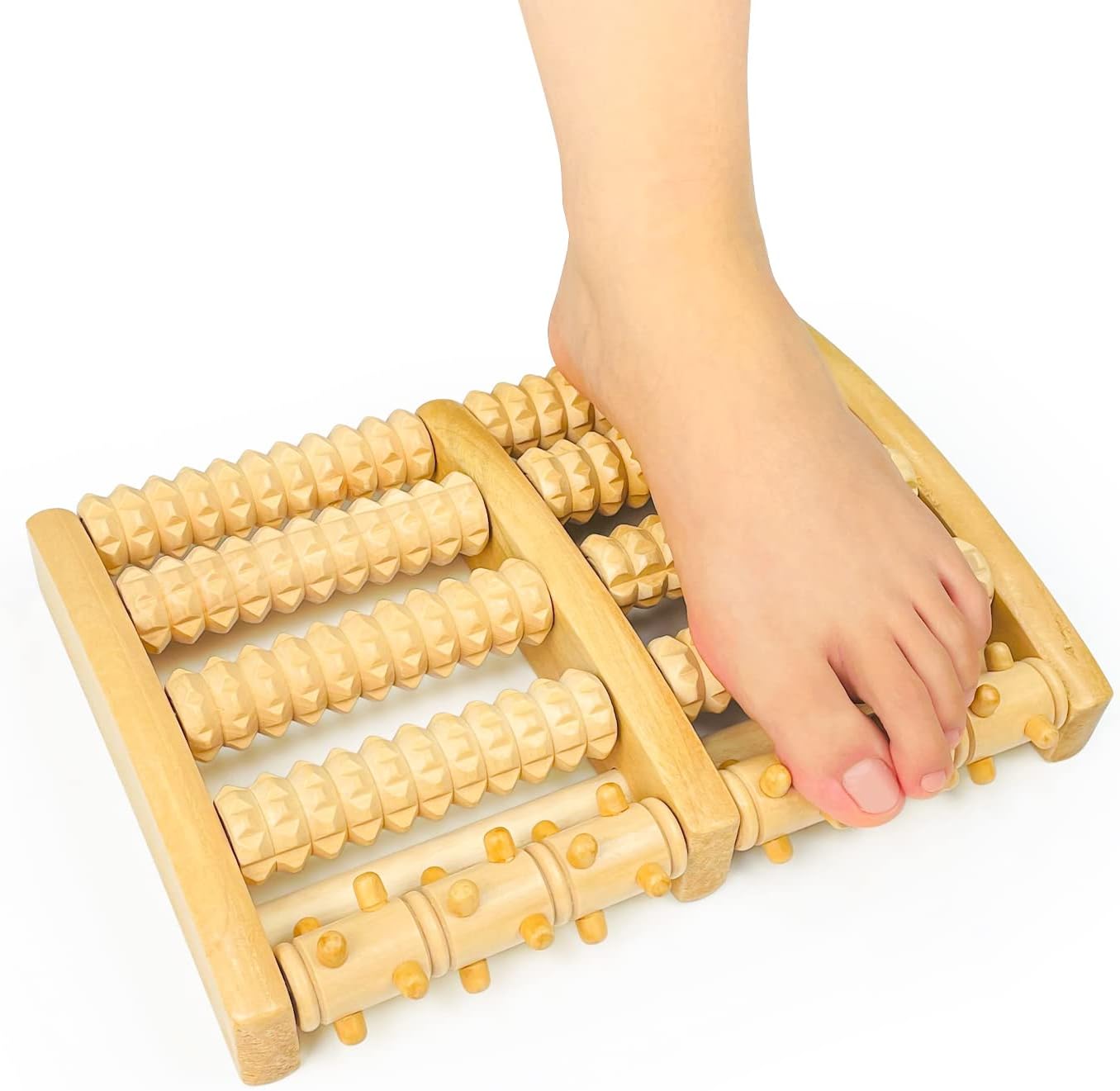 Wooden Foot Massager Dual Sided Roller 1 Pc