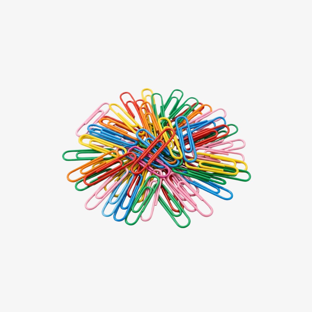 Plastic Coated Multicolor Gems Clip 100 Pcs