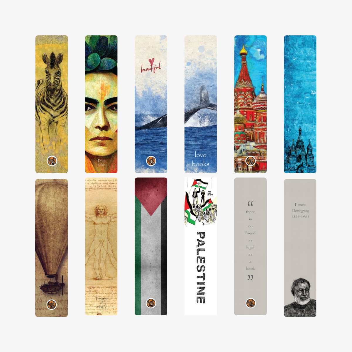 BOOKISH Beautiful Bookmarker 6 Pcs Set Art Card Minimal Bookmark