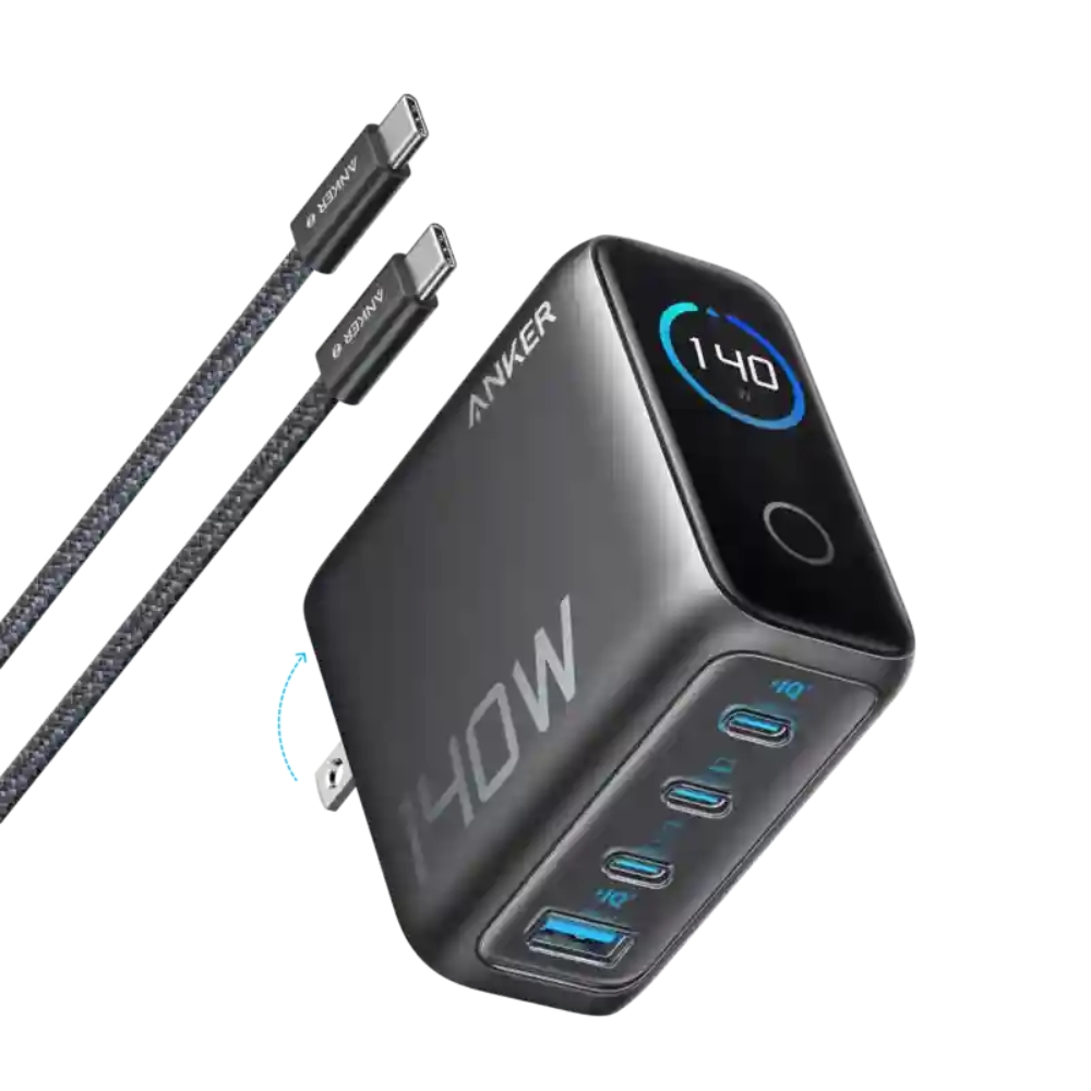 Anker Zolo 140W PD3.1 4-Port Digital Display with C-C Cable Power Adapter 1 Pc