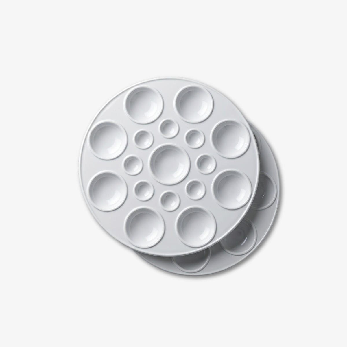 Round Color Mixing Palette White 7.8 Inch 1 Pc