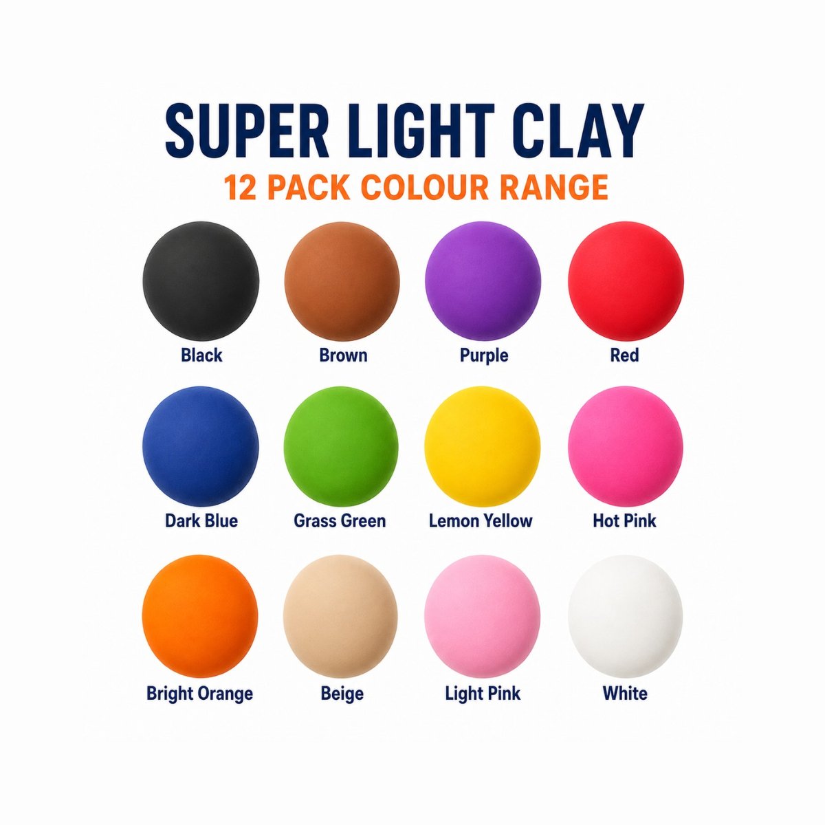 Super Light Soft Modeling Clay 12 Pcs Multicolor