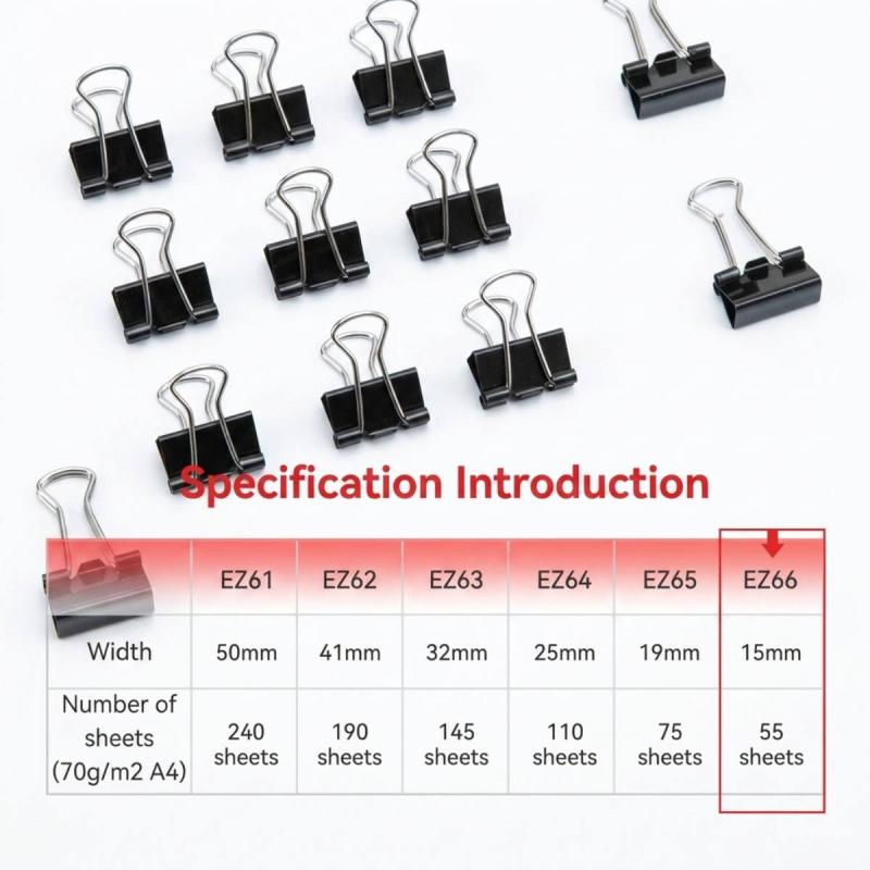 Deli Classic Binder Clips 15mm Z66 12 pcs