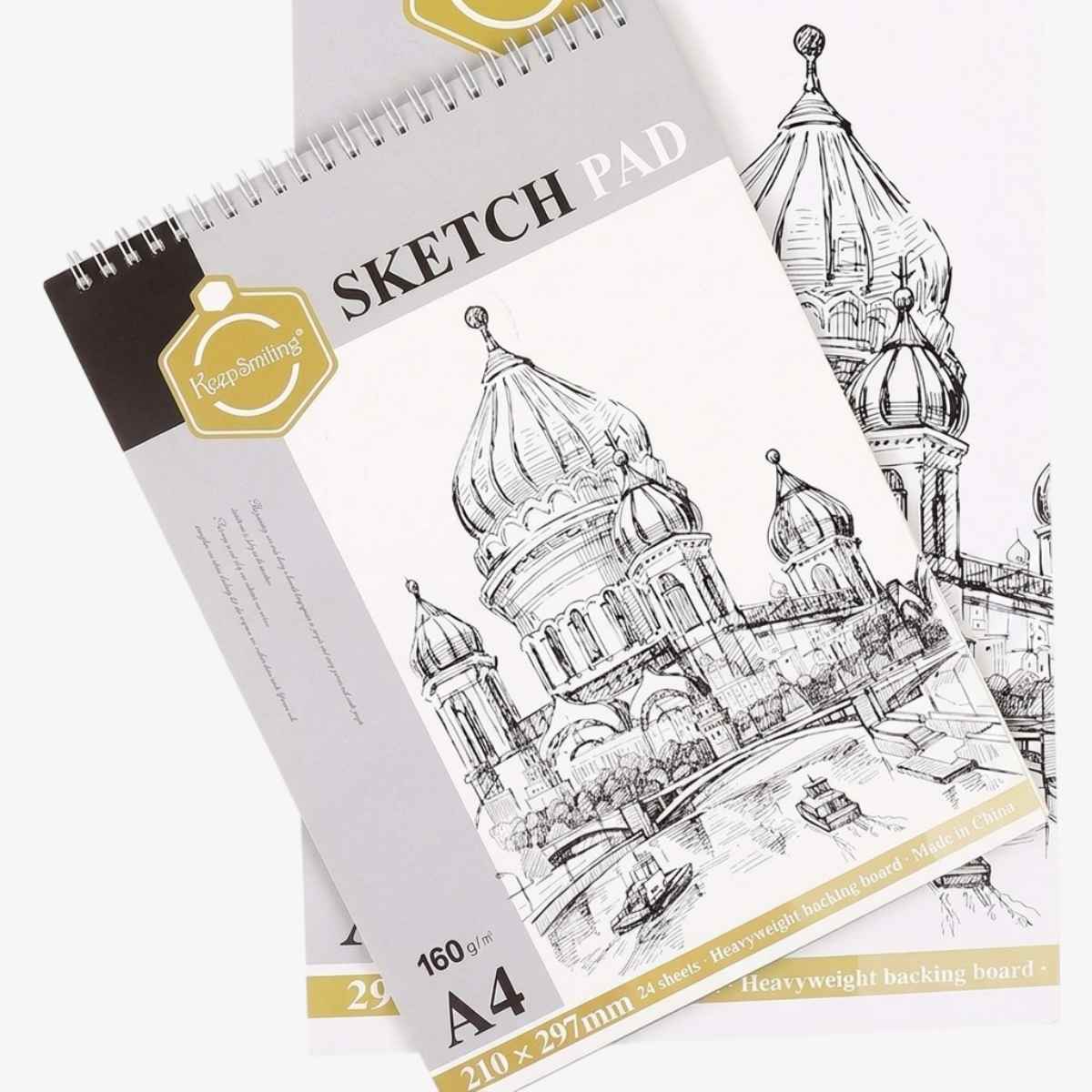 Keep Smiling A4 Sketch Pad 160 GSM Acid-free 24 Sheets
