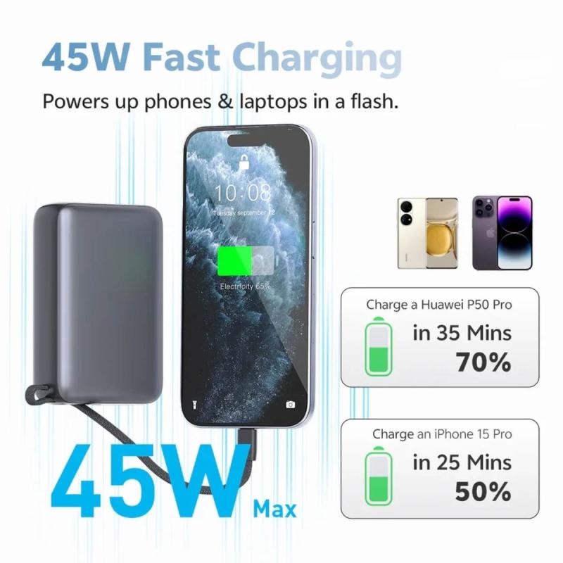 QCY 45W 20000mAh PD Fast Charging Power Bank PB20A